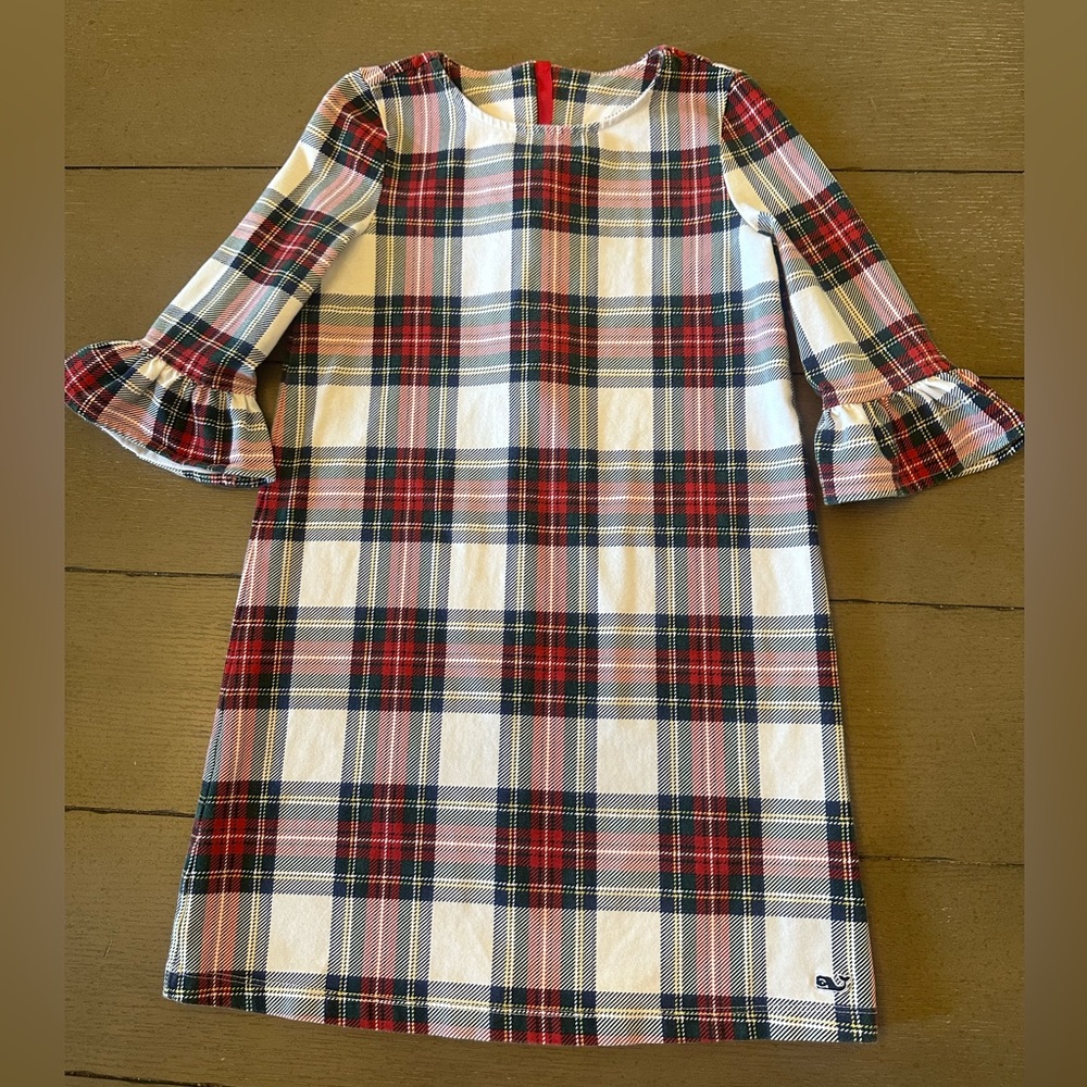 Vineyard Vines Red and White Sheath Dress with Bell Sleeves